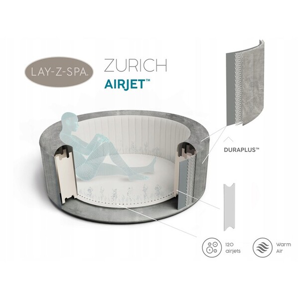 Jacuzzi SPA Zurich AirJet 180x66cm, 669L, 2-4 persoane