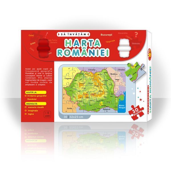 Cumpara  Puzzle - Puzzle 30 el MIDI Harta Romaniei..