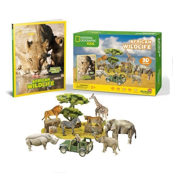 3D puzzle “Fauna sălbatică africană”, 69 elem..