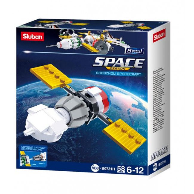 Set de construcție ”Statie cosmica internationala”, 8 modele care se asamblează în 1
