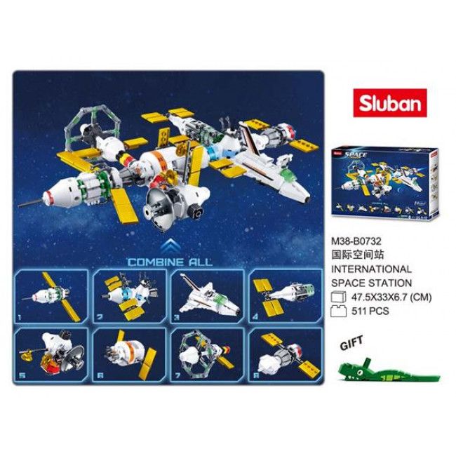 Set de construcție ”Statie cosmica internationala”, 8 modele care se asamblează în 1