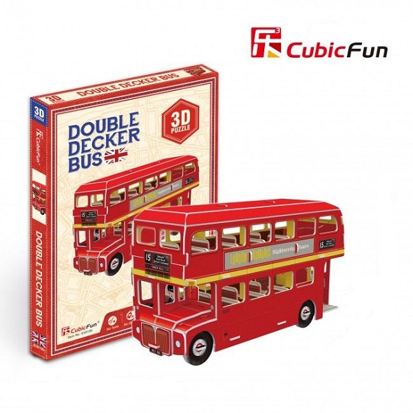 3D puzzle “Autobuz englezesc cu etaj”, 66 ele..