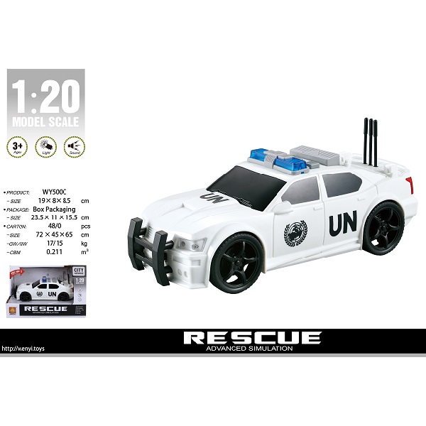 1:20 Mașină de poliție cu fricțiune (lumini /sunete)