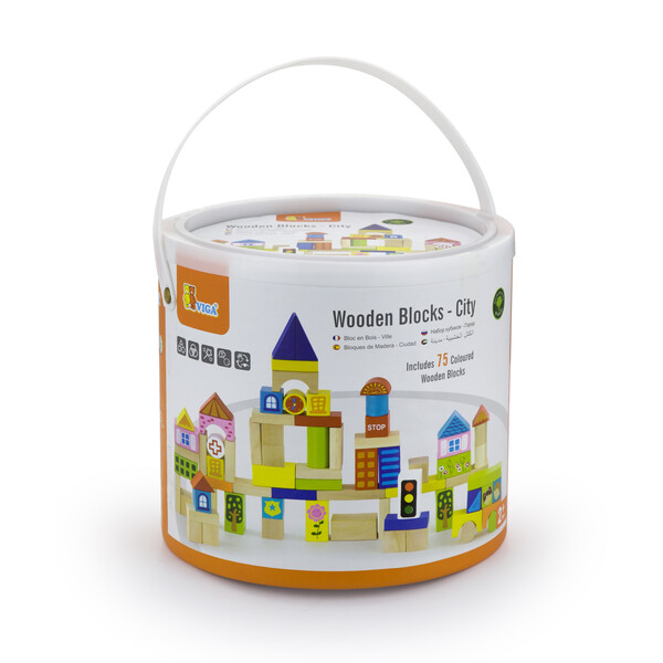 Set cuburi  din lemn 70 buc „Orașul”