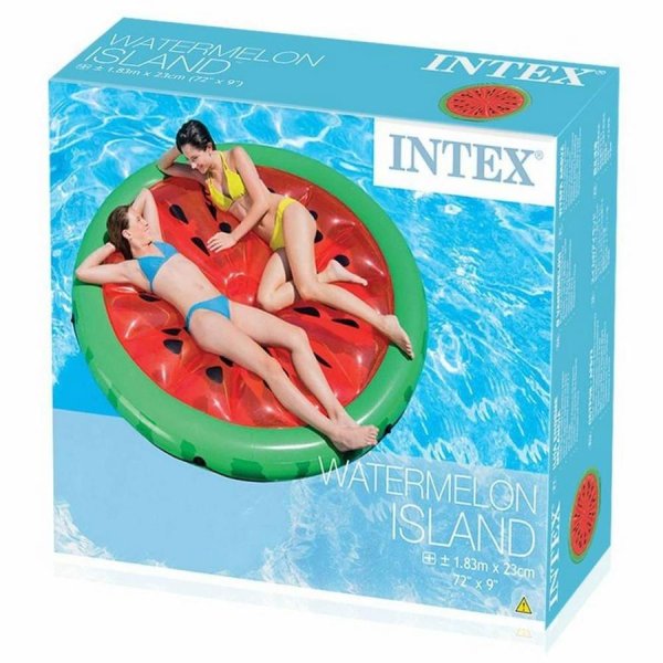 INTEX Plută-saltea gonflabilă “Insula Pepenele verde”, 183х23 cm, până la 200 kg