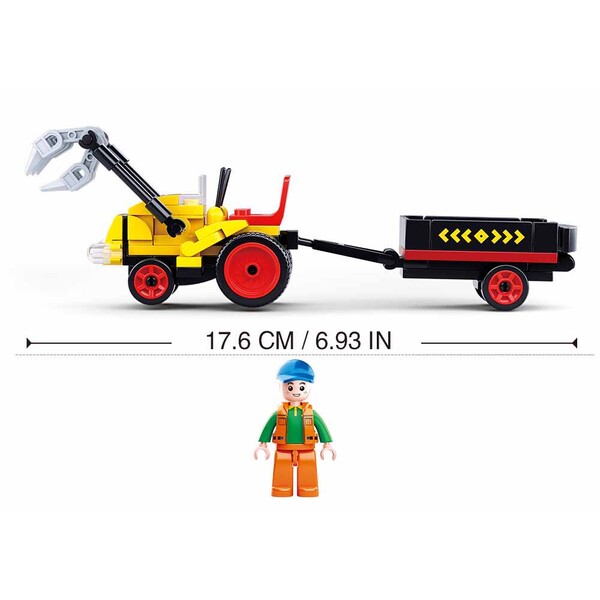 Set de construcție ”Tractorul de la fermă”, 110 elem.