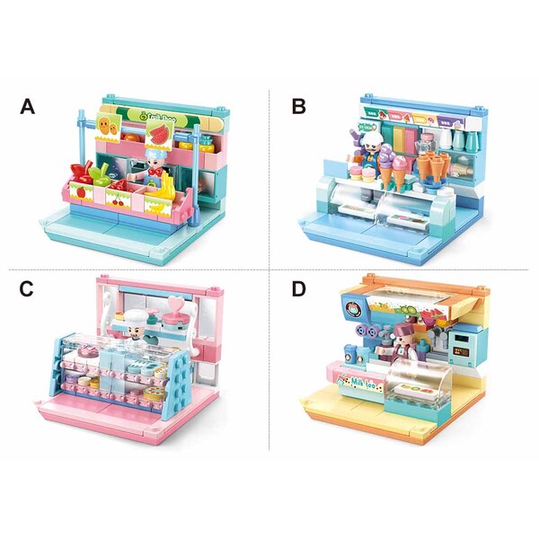 Set de construcție ”Magazine”, 4 modele, de la 99 pînă la 112 elem.