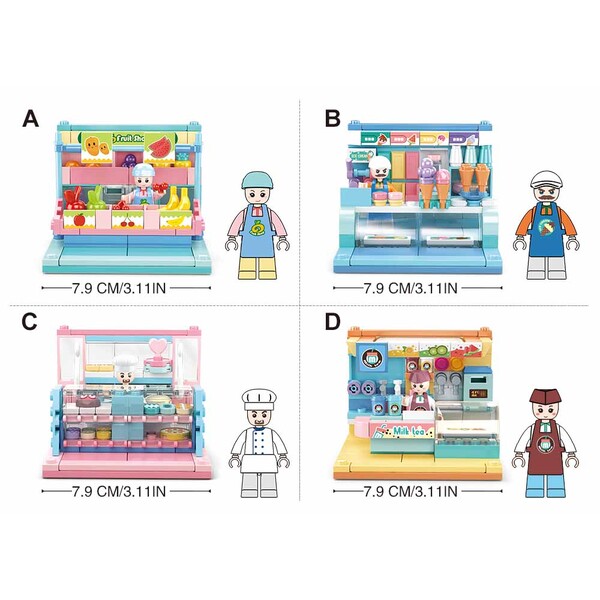 Set de construcție ”Magazine”, 4 modele, de la 99 pînă la 112 elem.