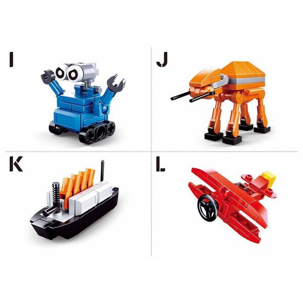 Set de construcție ”Construiește figurina”, 12 modele, de la 25 pînă la 36 elem.