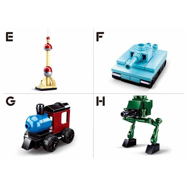 Set de construcție ”Construiește figurina”, 12 modele, de la 25 pînă la 36 elem.