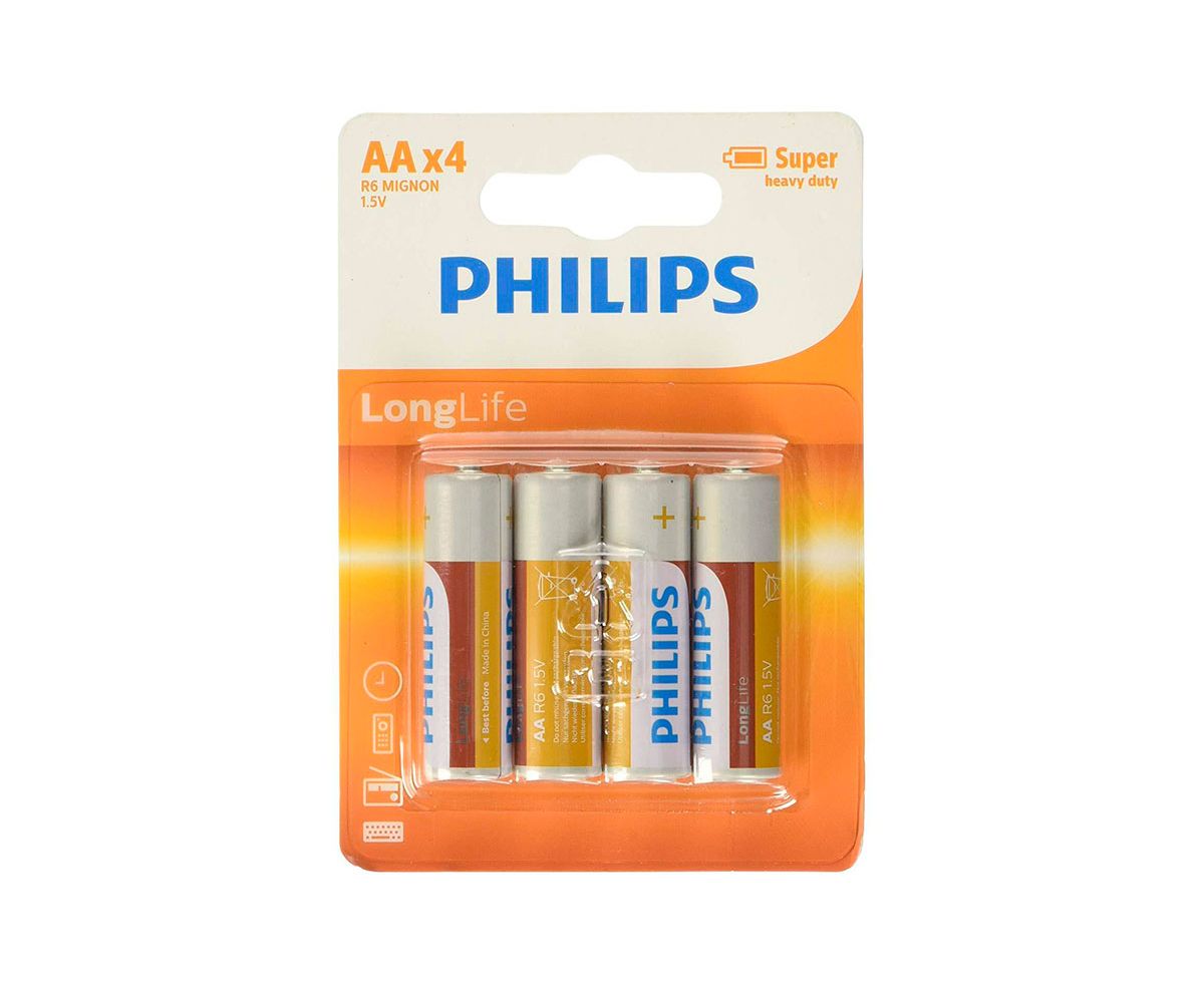 Батарейки Philips LongLife R6LL/AA набор 4 шт..