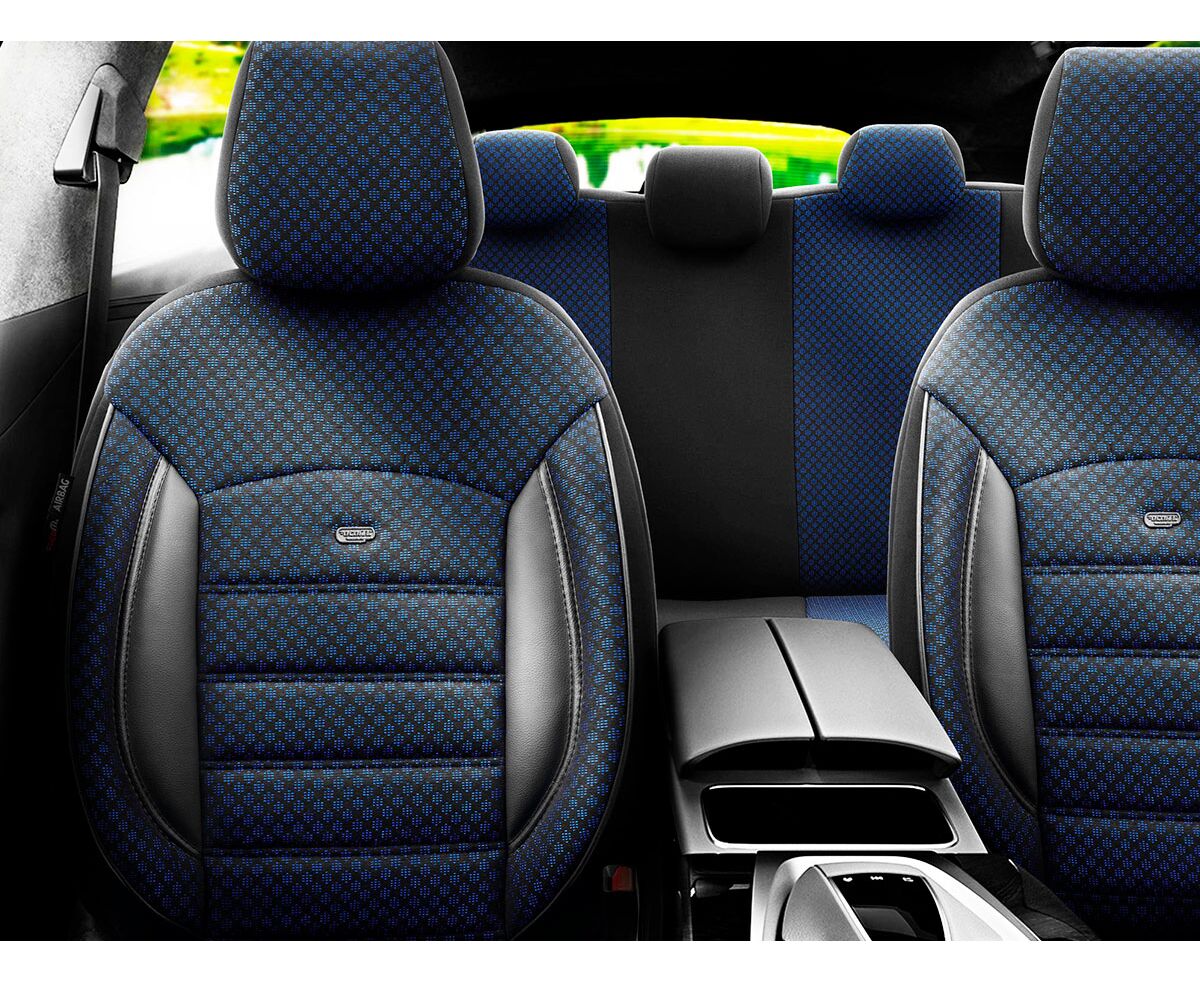 Set huse scaune auto Sport 2+1 albastru SPT-104