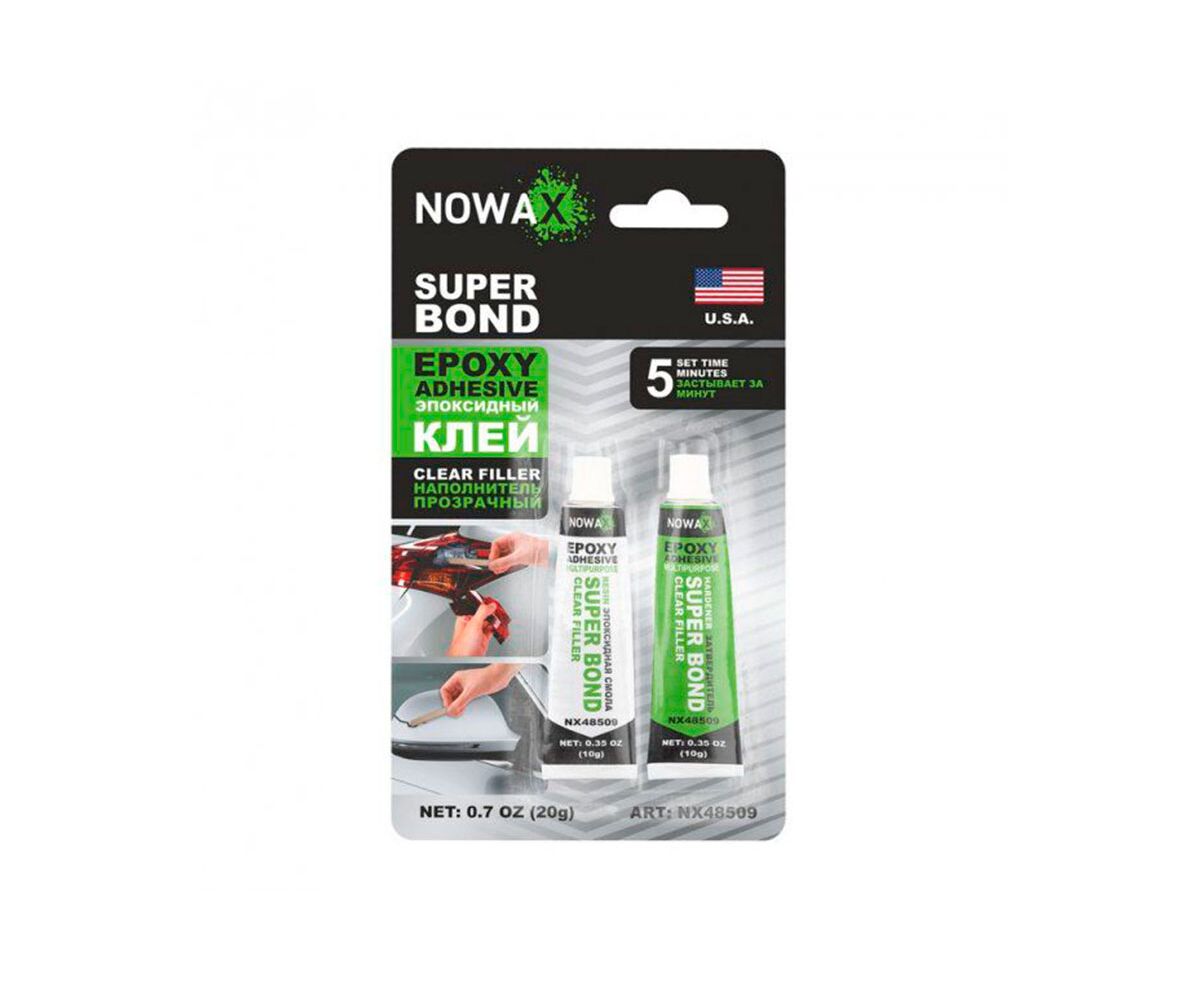 Эпоксидный клей 20g. двухкомпонентный NOWAX (прозрачный для пластика)