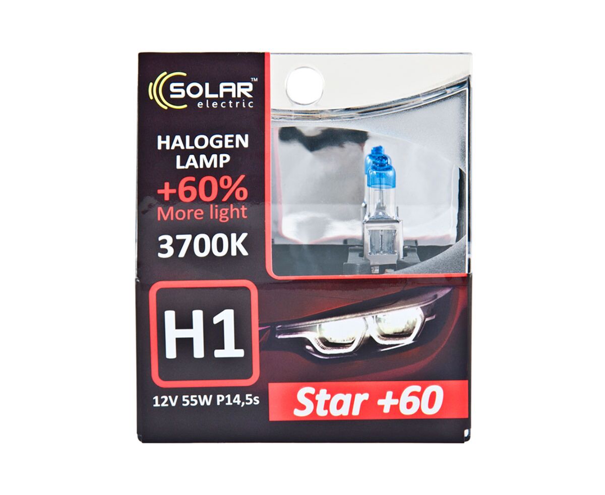 Bec solar H1 12V 55W P14,5s Starlight + 60%, set 2 bucăți
