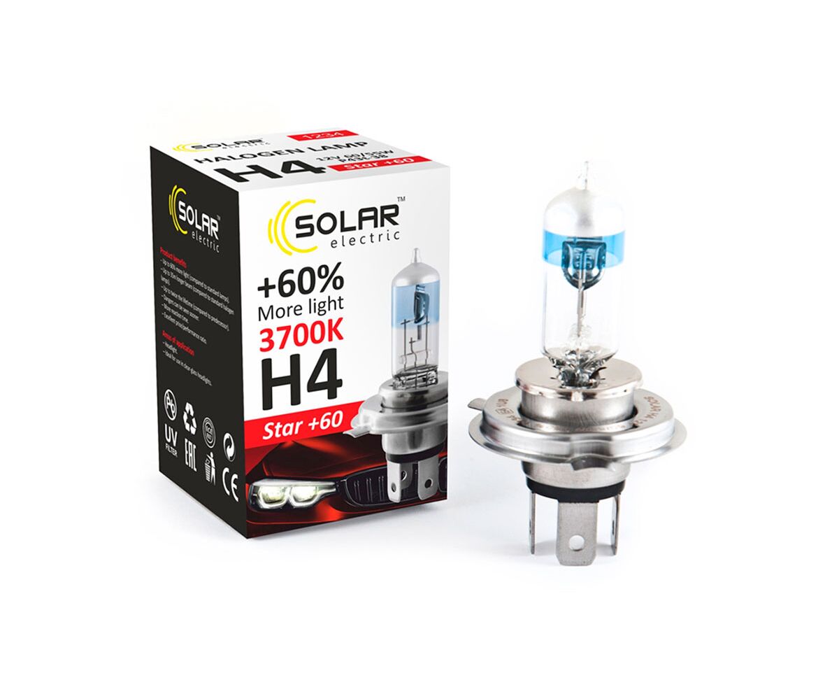 Solar H4 12V 60/55W P43t-38 Starlight + 60% box