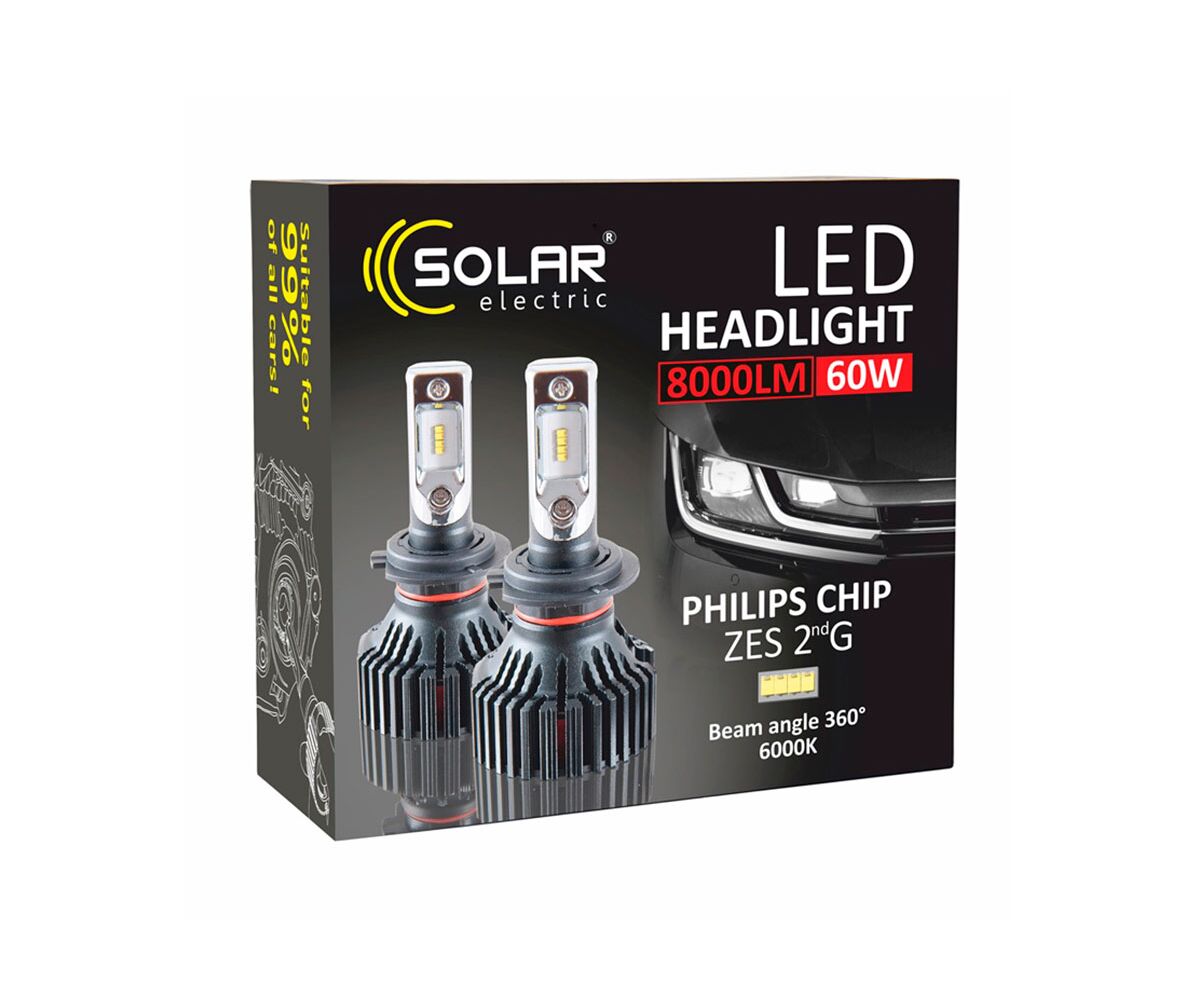 LED SOLAR H11 12/24V 6500K 8000Lm 60W Philips ZES