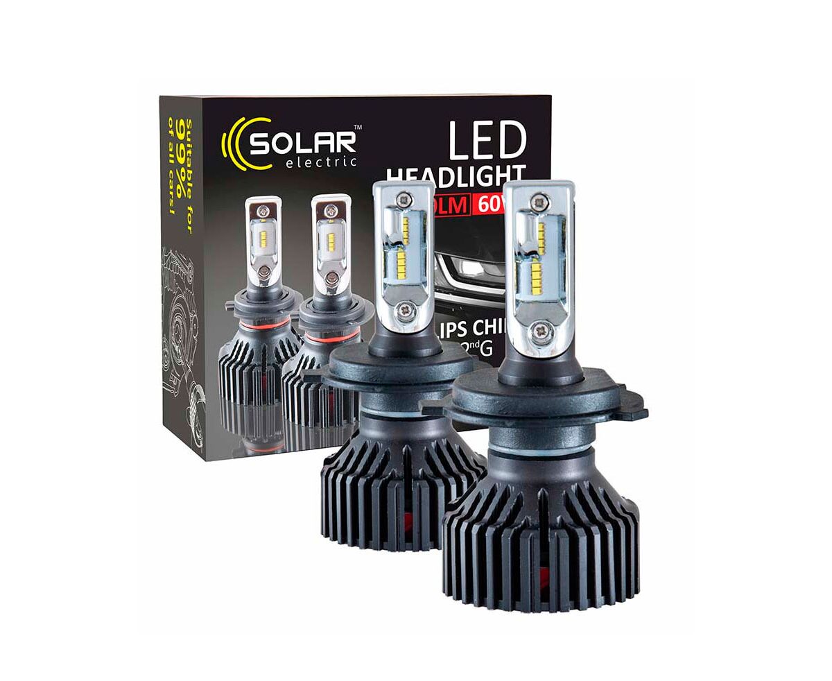 Becuri solare LED H4 12/24V 6000Lm 50W Philips ZES