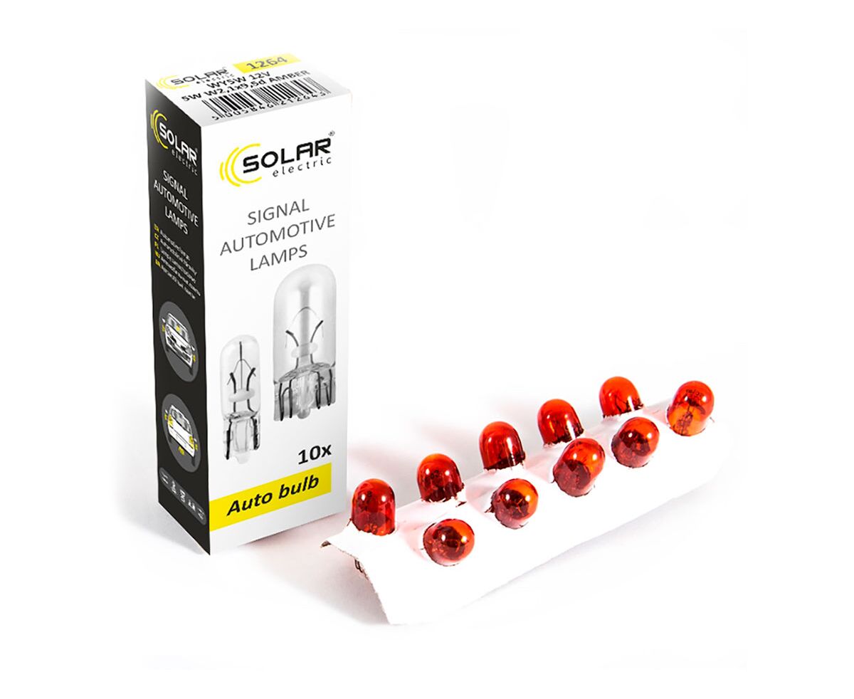 Купить  Лампы - Solar WY5W AMBER 12V W2,1x9,5d..