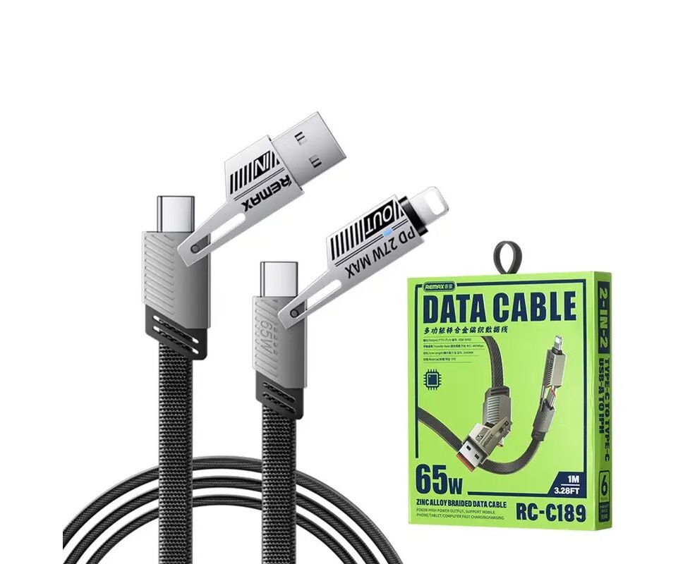 Remax кабель 4-in-1 Lightning/USB/Type-C 1m RC-189