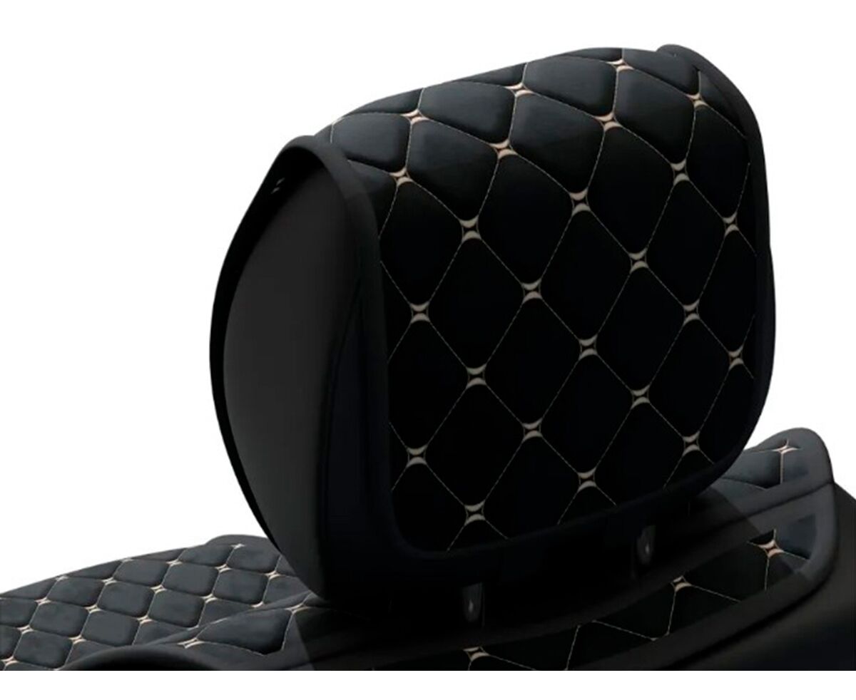 Husa scaun alcantara negru - bej