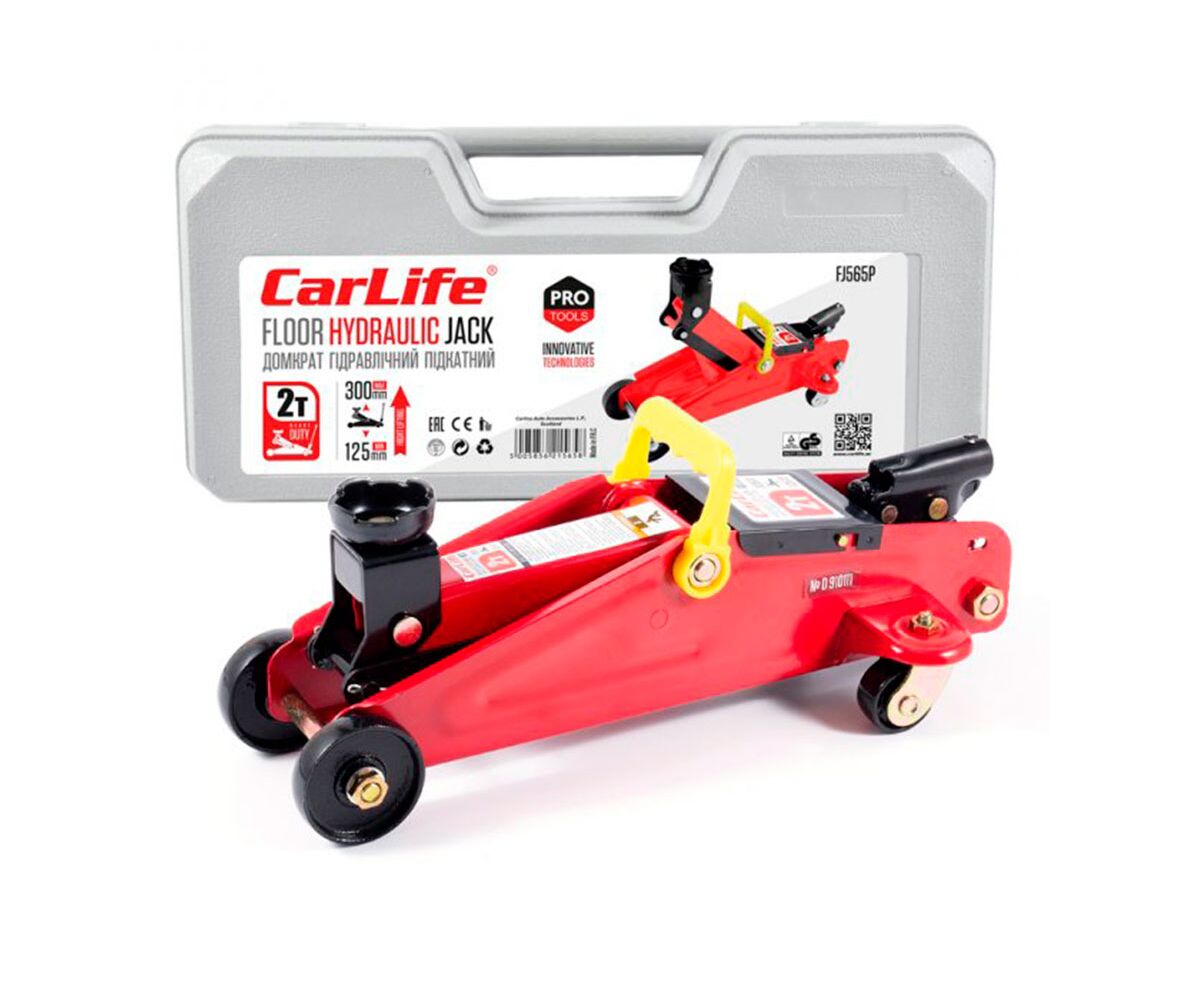 Домкрат 2 т подкатной CarLife FJ565P + пластик