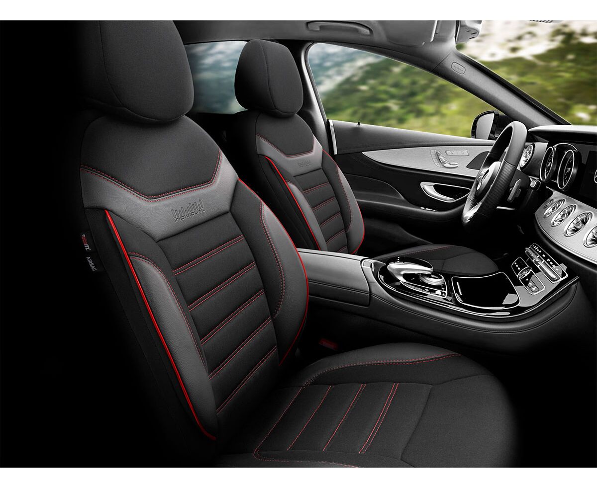 Чехлы на сиденья OTOM INDIVIDUAL 2+1 черный с красным IND201