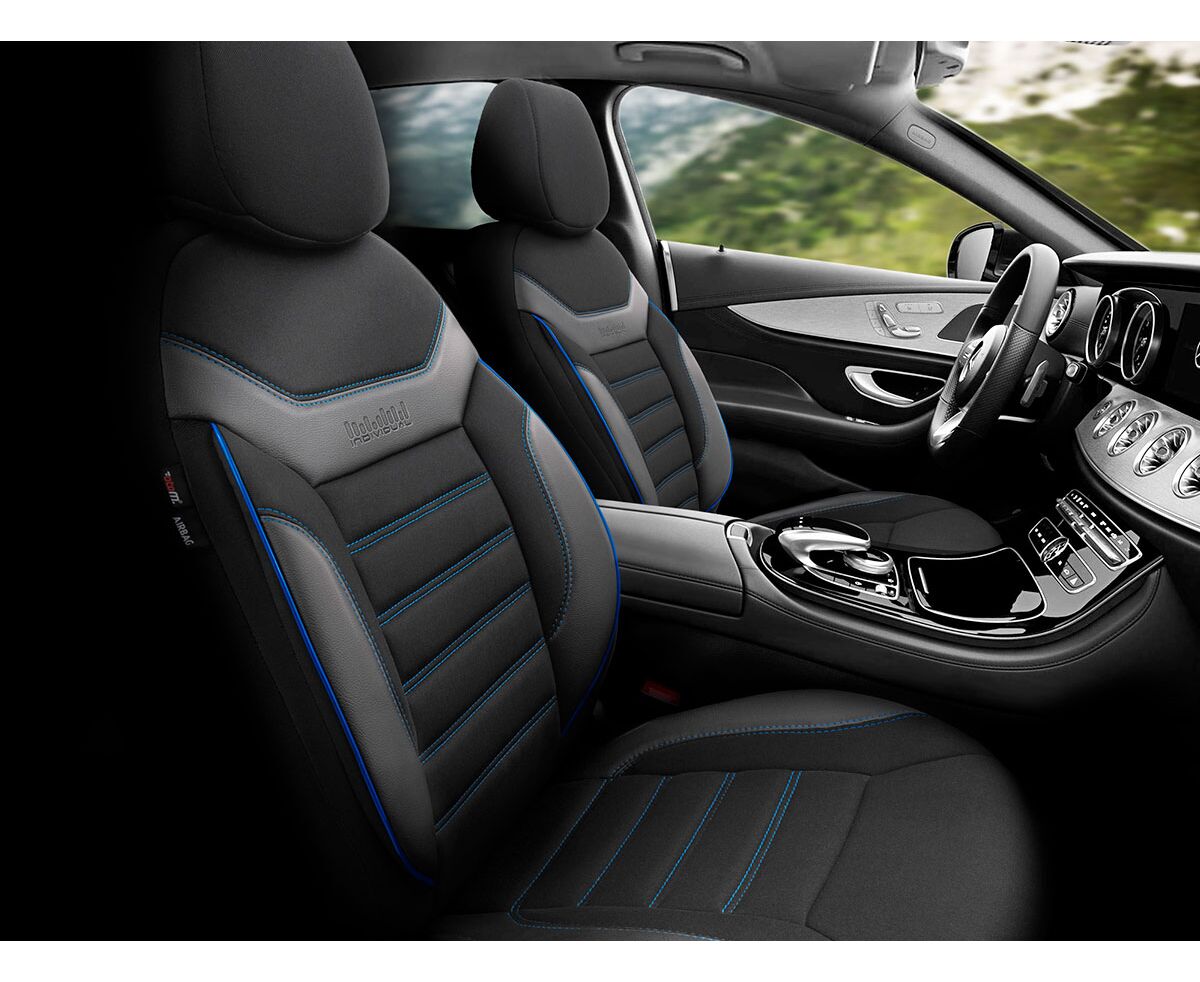 Set huse scaune auto OTOM INDIVIDUAL 2+1 negru albastru IND203