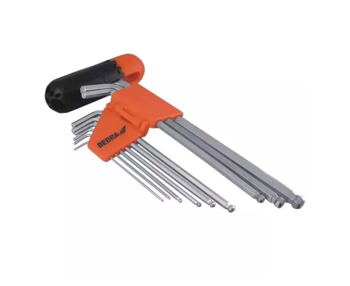 DEDRA Set imbusuri cu sfera CrV, 9buc