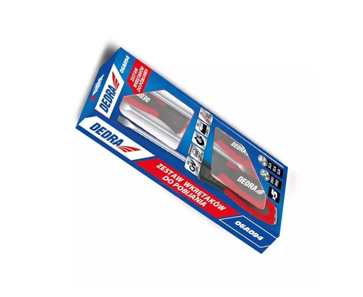 DEDRA Set de surubelnite de impact 5buc, otel CrV