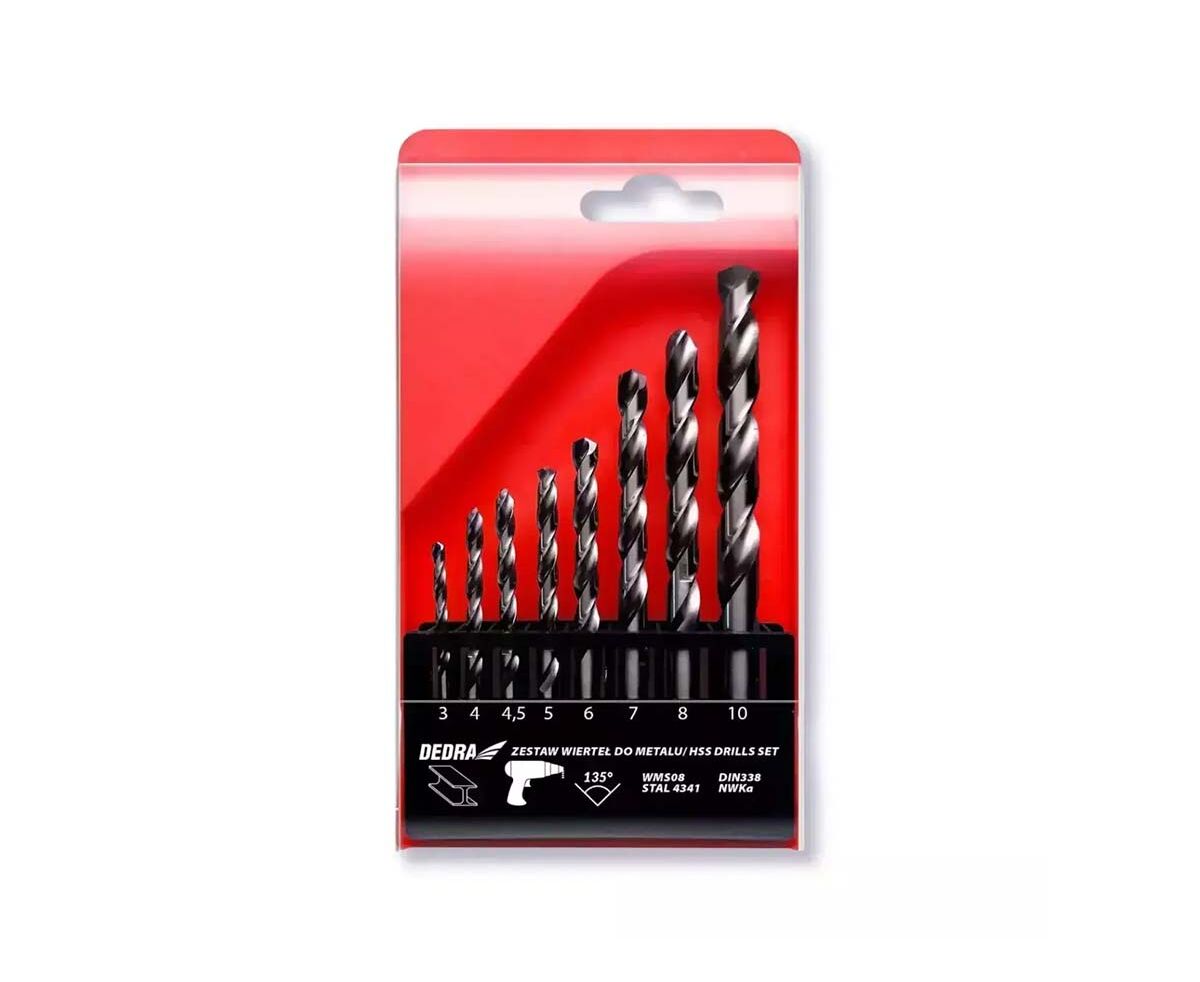 DEDRA Set burghiu plat pentru metal 8 buc.