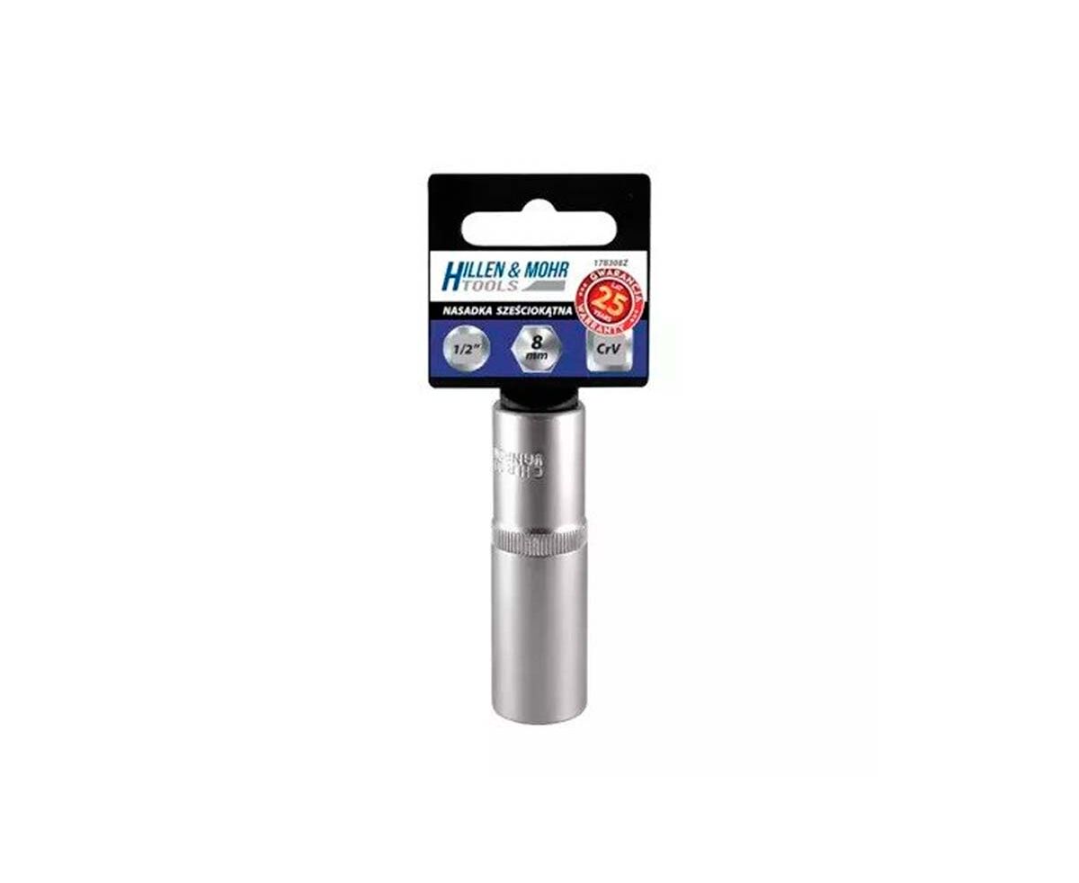 HILLEN&MOHR Cheie tubulara 6 puncte lunga 1/2 " 17 mm cu agatator de plastic