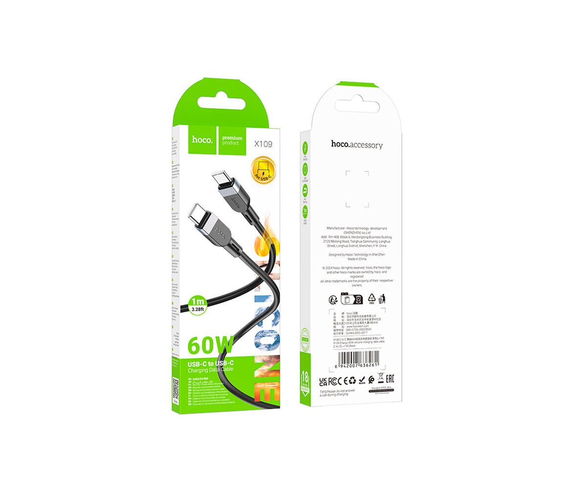 Hoco Energy 60W silicon Tip-C - Tip-C 3m X109