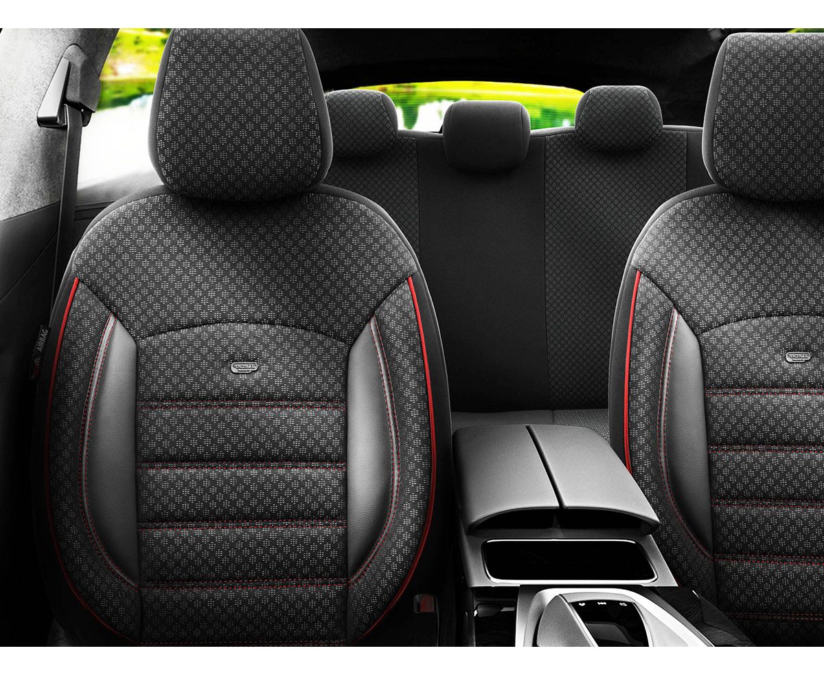 Чехлы на сиденья OTOM Sport 2+1 черный с красным