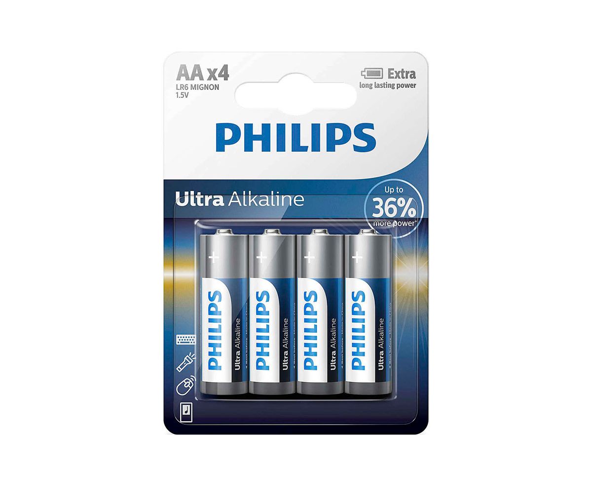 Батарейки Philips Alkaline AA набор 4 шт блис..