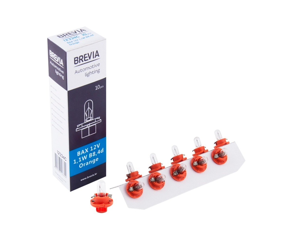 Brevia лампа в прибор. BAX B8.4d 12V 1.1W 12334C
