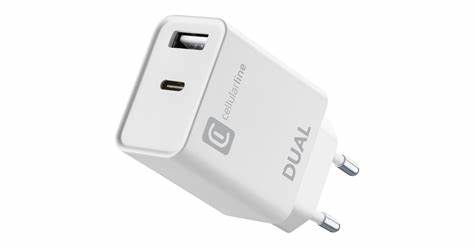 Încărcător Cellularline Dual PD, 20W, Alb, pentru Apple