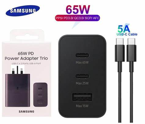Încărcător Cellularline Type-C Dual, 65W, Alb, pentru Samsung