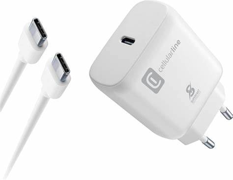 Încărcător Cellularline Type-C Dual, 65W, Alb, pentru Samsung