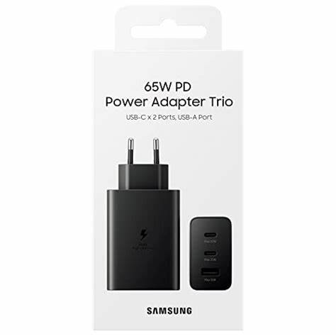 Încărcător rapid Samsung Trio Fast Travel Charger EP-T6530, 65W, Negru