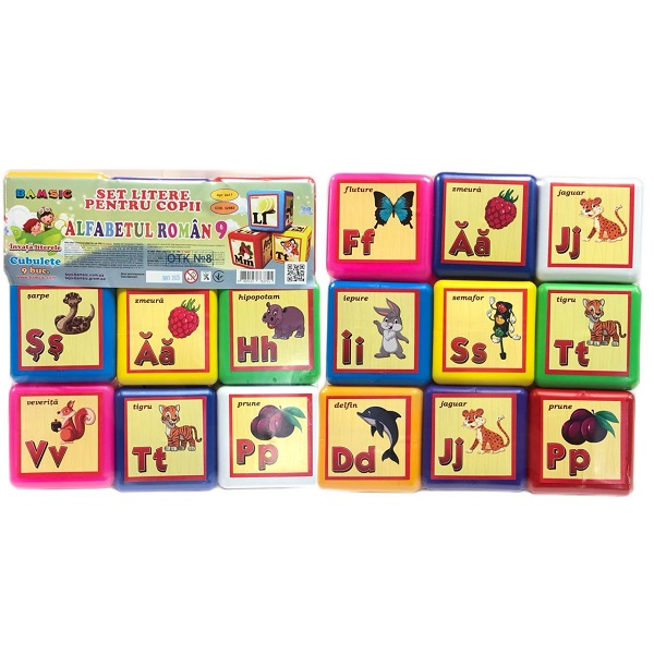 Cumpara  Forme logice/sortere - Set cuburi alfabet roman (9buc)..
