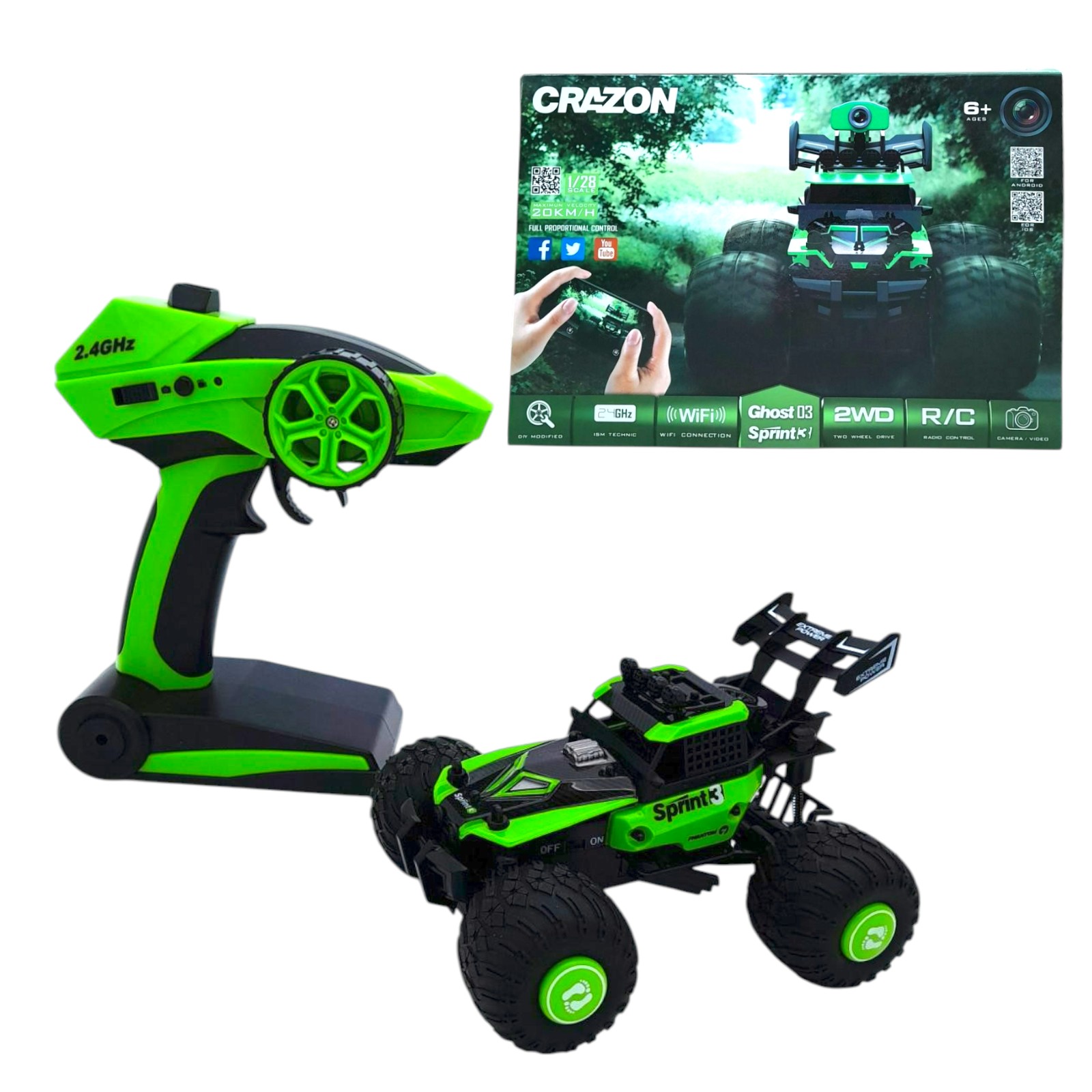 Set Masina Sport car cu R/C cu accesorii (Cutie deteriorată)