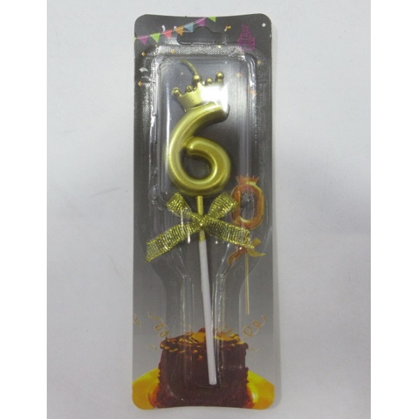 Cumpara  Totul pentru party - Lumanare aurie cifra 6 – 59..