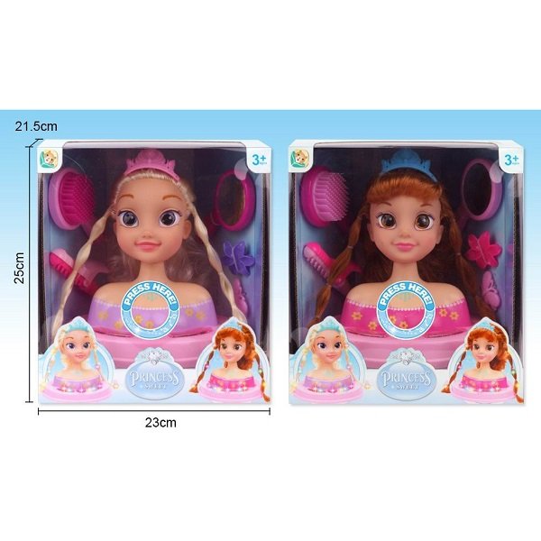 Cap manechin pentru coafura cu accesori