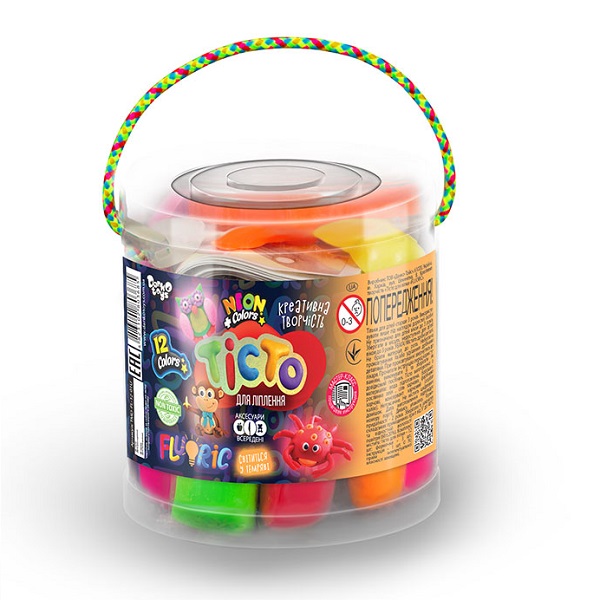 Set Creatie ( Aluat pentru modelare Fluoric ) caldarusa mica 12culori, 240g