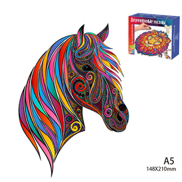 Puzzle din lemn (cu piese-animale)