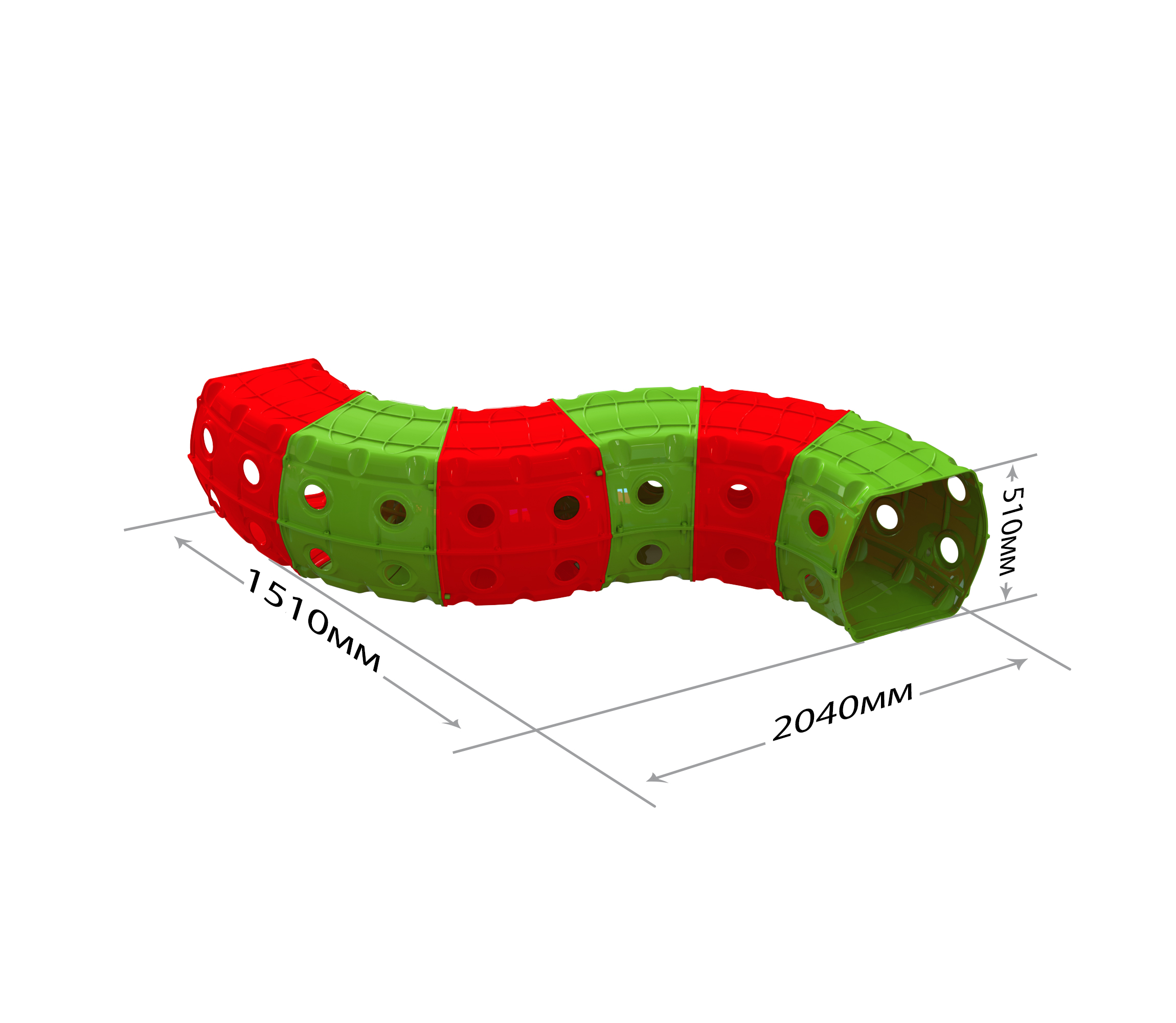 Купить  Корты - Туннель для горки 6 секций (красно-зеленый)..