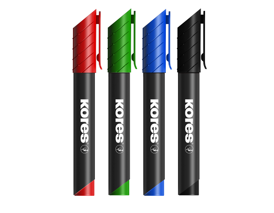 Перманентный маркер Kores (3 мм/круглый/синий край) 25