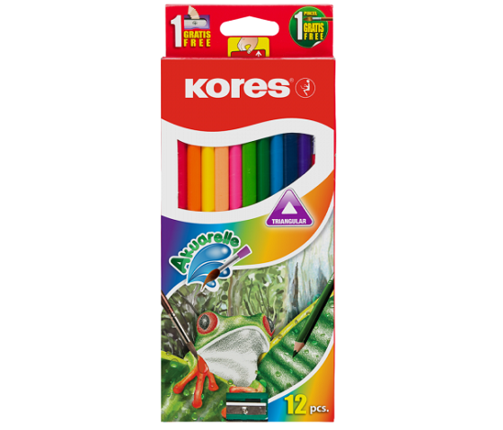 Cumpara  Accesorii de desen - Creioane Kores  12 culori AKUARELLE..