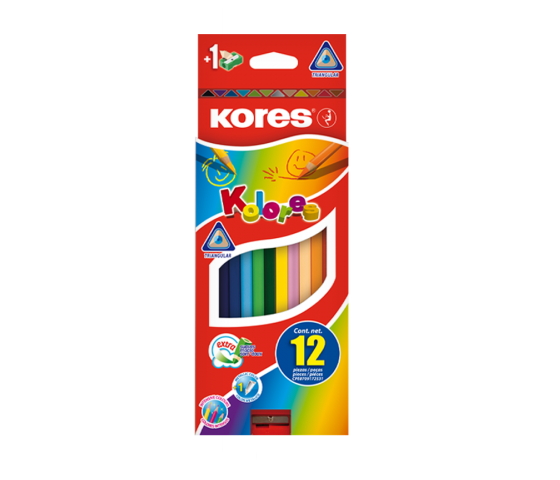 Cumpara  Accesorii de desen - Creioane ( Kores ) 12 culori  (triunghiulare+..