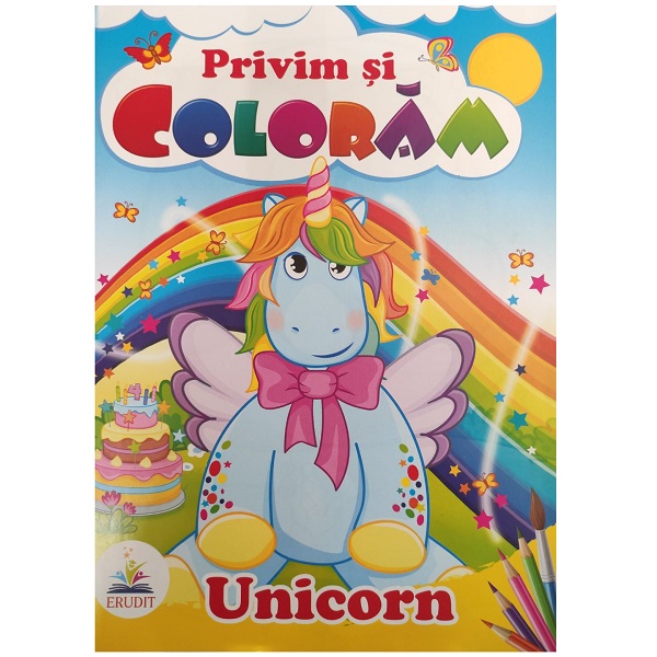 Cumpara  Carti - Privim si coloram - Unicorn..
